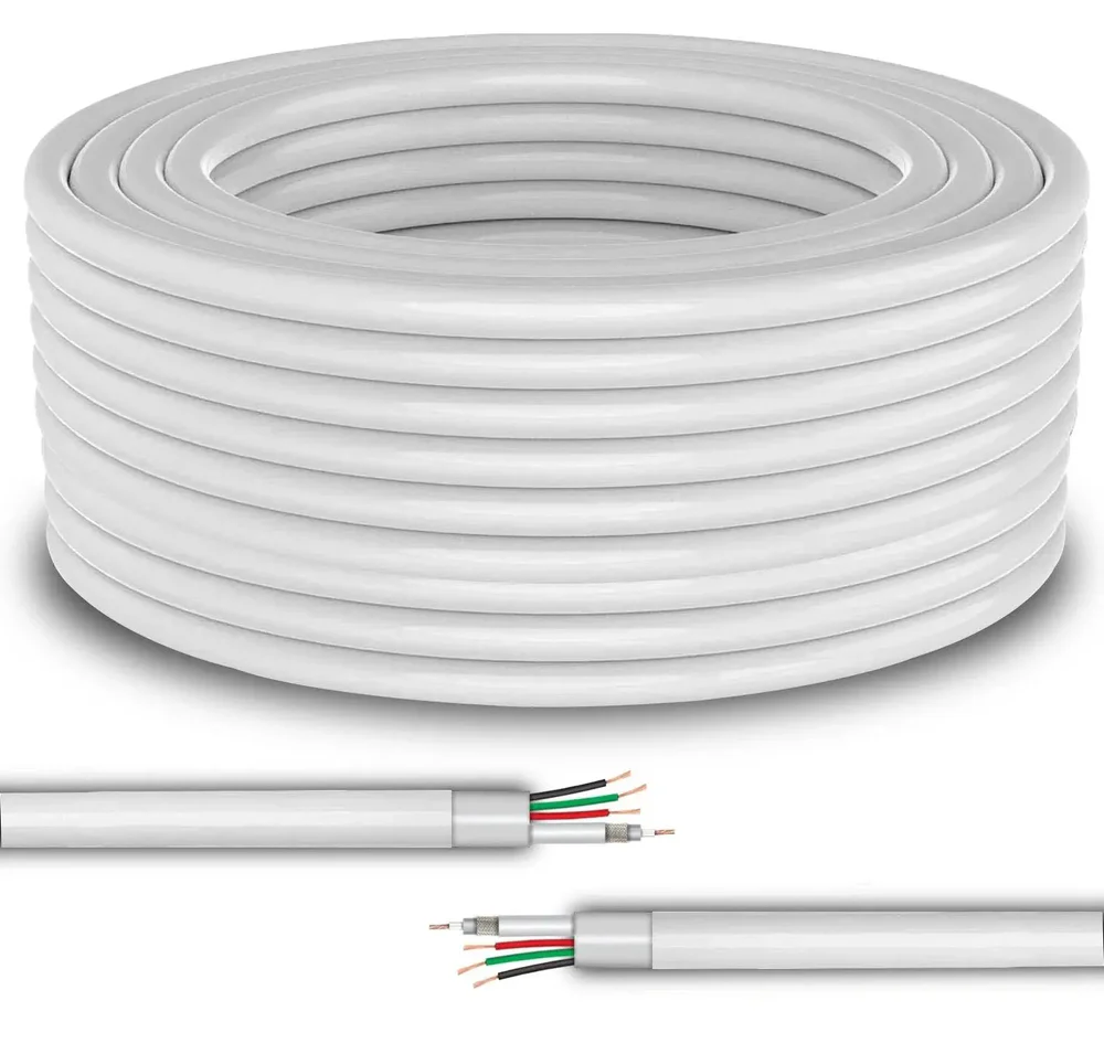 Champion 25AWG CCA 3+1 CCTV Camera Coaxial Cable 100mtr roll For High-Speed Audio Video Signal BNC Video & Power Cord