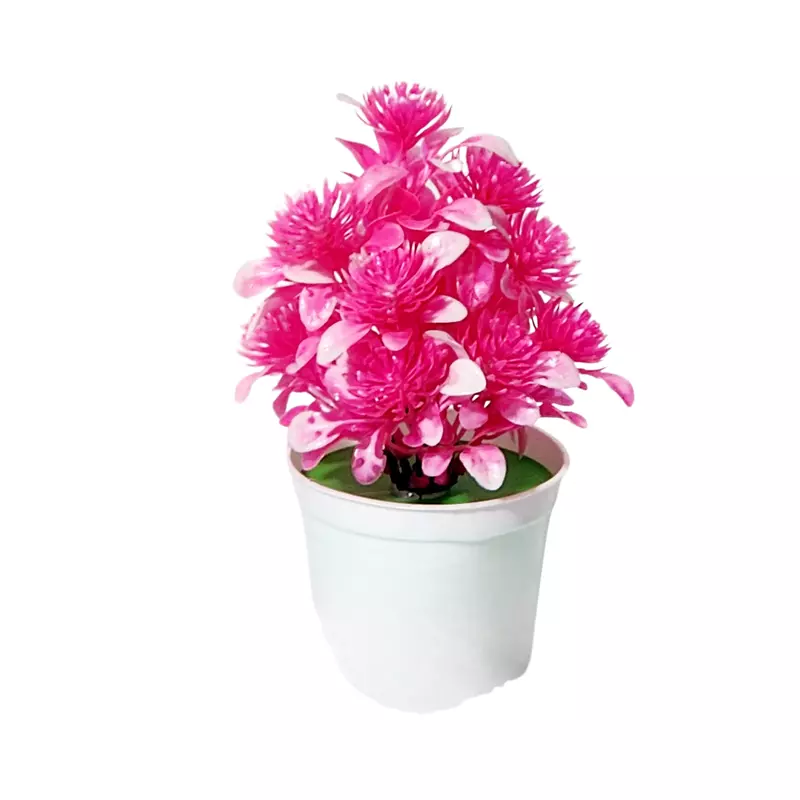 Artificial Potted Flower Planter with Pink Flowers