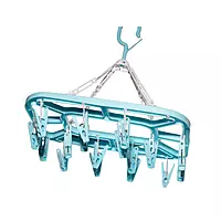 Big Square Cloth Drying Hanger with 18 Plastic Cloth Clip