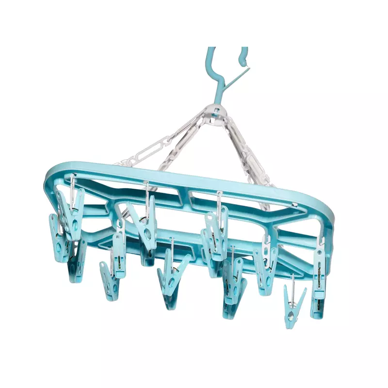 Big Square Cloth Drying Hanger with 18 Plastic Cloth Clip