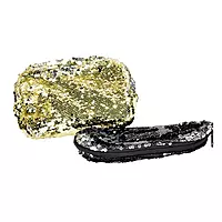 Black & Silver Sequined Storage Bag