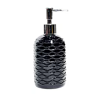 Black Ribbed Matte Soap Dispenser