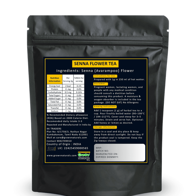 Senna Flower Tea – 100% Natural Herbal Tea | Digestive Support & Caffeine-Free 30 Gram