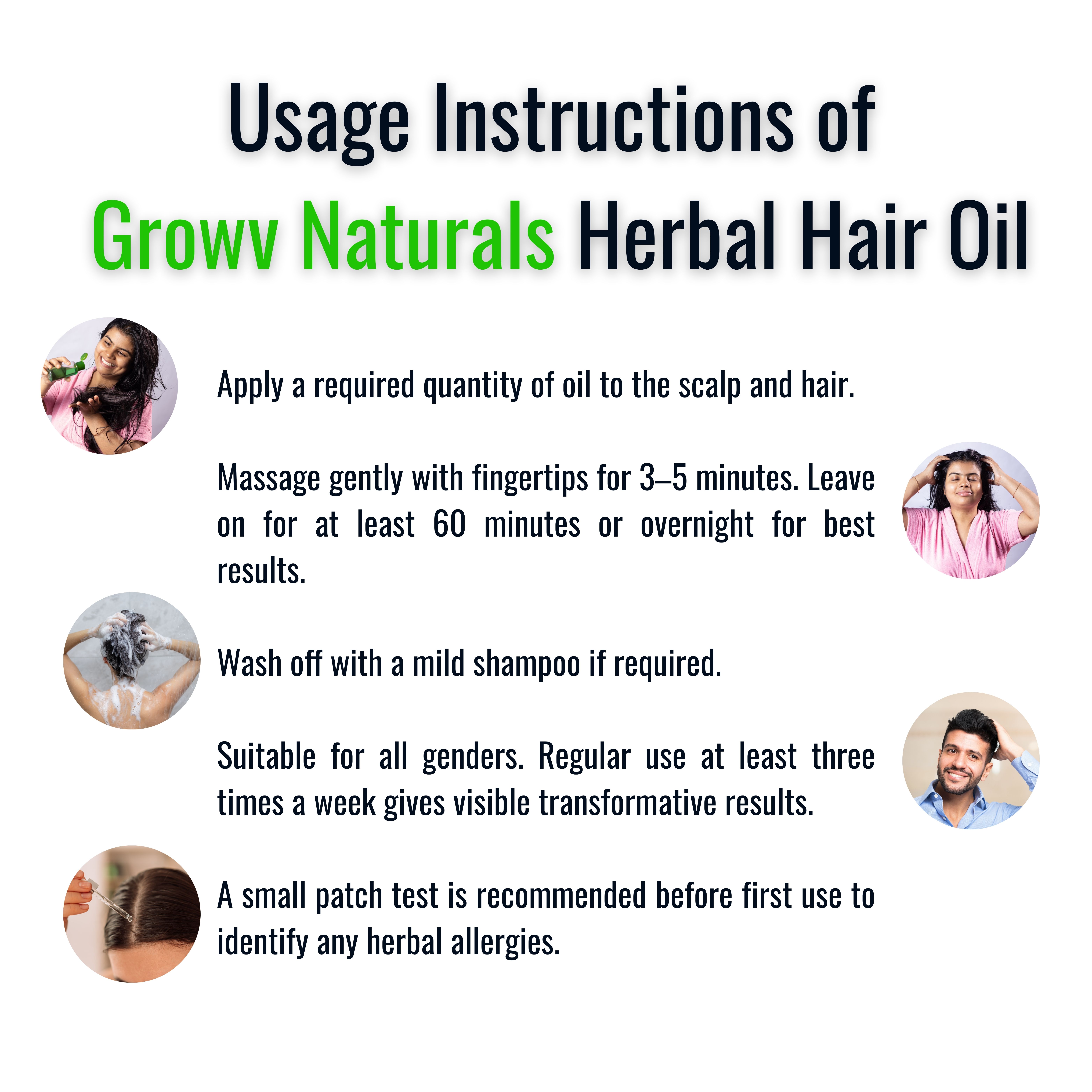 Growv Naturals Unisex Herbal Hair Oil 100ml | 100% Natural & Chemical-Free |