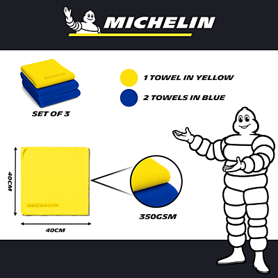 350 GSM 40x40 cms 3 pcs (2 Blue & 1 yellow)