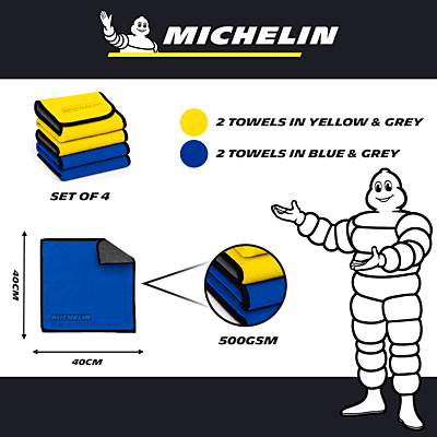 500 GSM 40X40 cms 4 pcs (2 blue & 2 yellow)