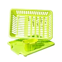 3 in 1 Large Durable Plastic Kitchen Sink Dish Rack Drying Tray