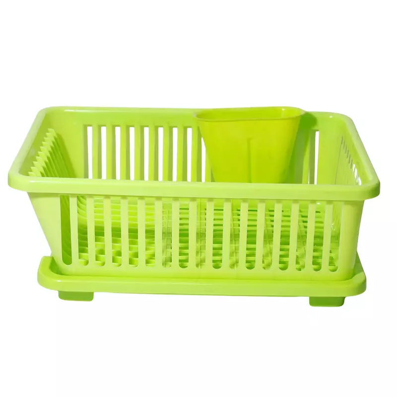 3 in 1 Large Durable Plastic Kitchen Sink Dish Rack Drying Tray