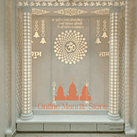 Eternal Om Full Corian Mandir with Backlight