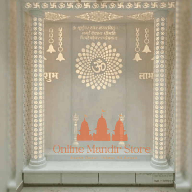 Eternal Om Full Corian Mandir with Backlight