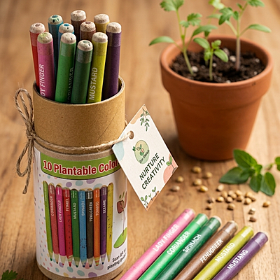 Colour Paper Colour Lead Seed Pencil SMALL– Eco-Friendly Plantable Colouring Pencil for Kids & Artists Colour Paper Colour Lead Seed Pencil SMALL– Eco-Friendly Plantable Colouring Pencil for Kids & Artists
