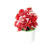 Artificial Potted Plant with Red Flowers