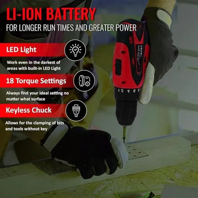 Cordless Drill Machine | Variable Speed Trigger Switch (Without Bit)