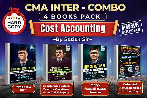 CMA Inter Cost Accounting Combo Book Set (Question Bank, MCQ, DJB, Summary Notes) by CA Satish Jalan