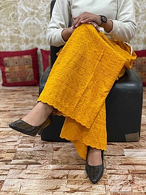 Cotton Chikan Mastani - Mustard