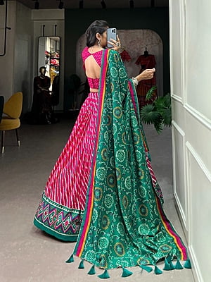 Cotton Festive Fusion Lehenga Catalogue 4-Magenta-2