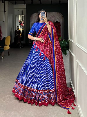 Cotton Festive Fusion Lehenga Catalogue 4-RoyalBlue-1