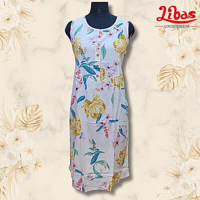 Lite Pink Soft Cotton Short Nighty With Floral Print All Over From Libas Loungewear - SHN079