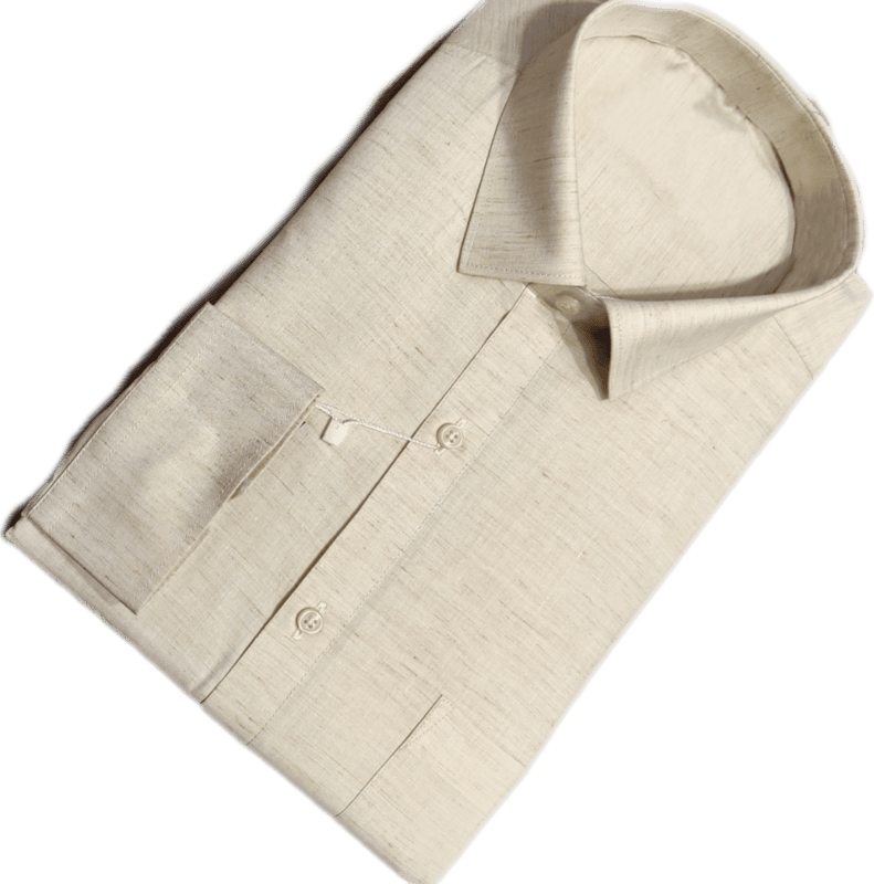 Cream Self Design Shirt