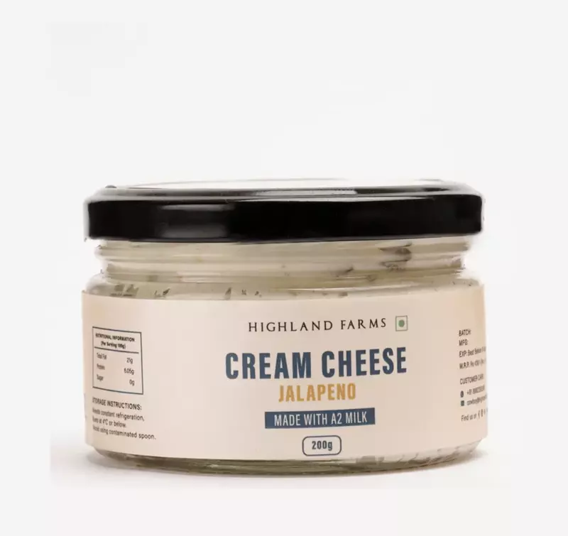 A2 Cream Cheese 200 gms (Jalapeno) - Highland Farms