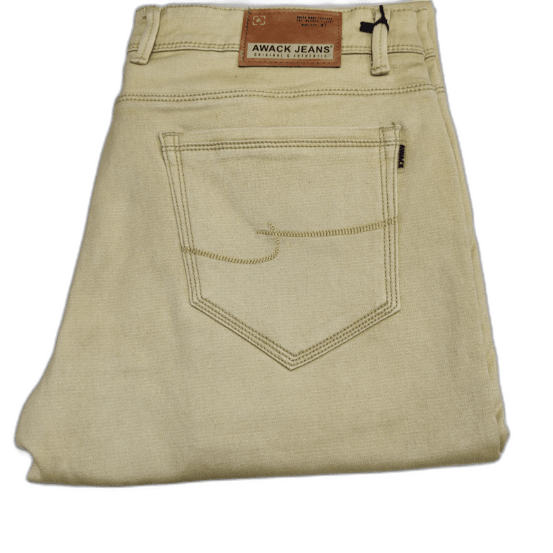Cream Plain Jeans