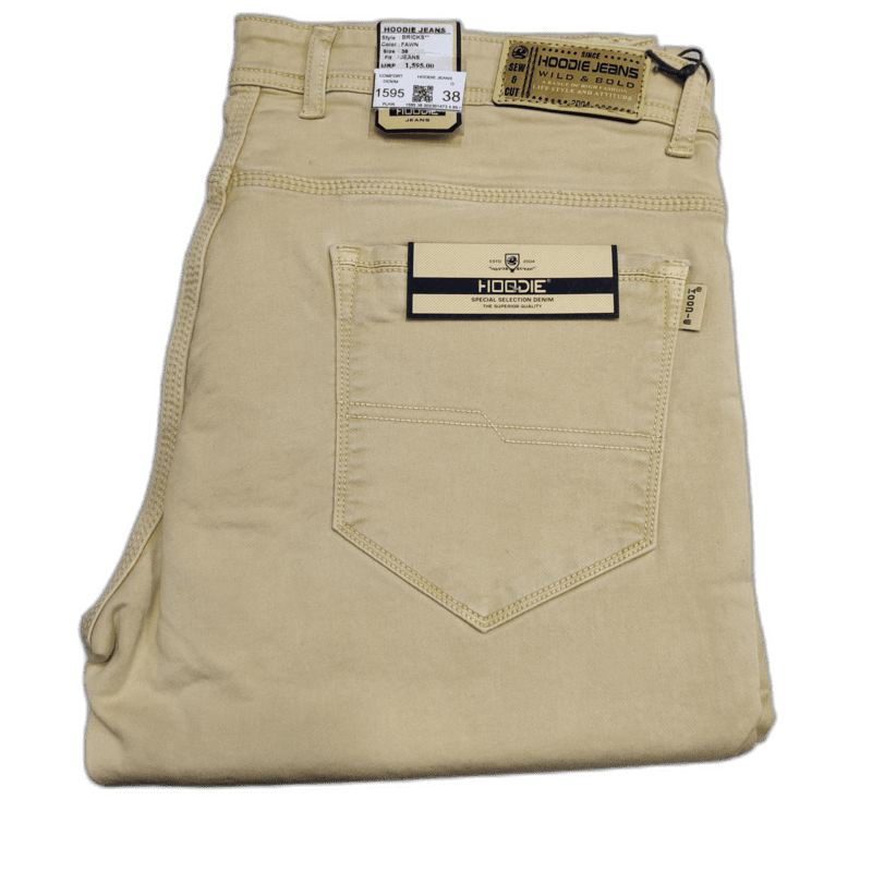 Cream Plain Jeans