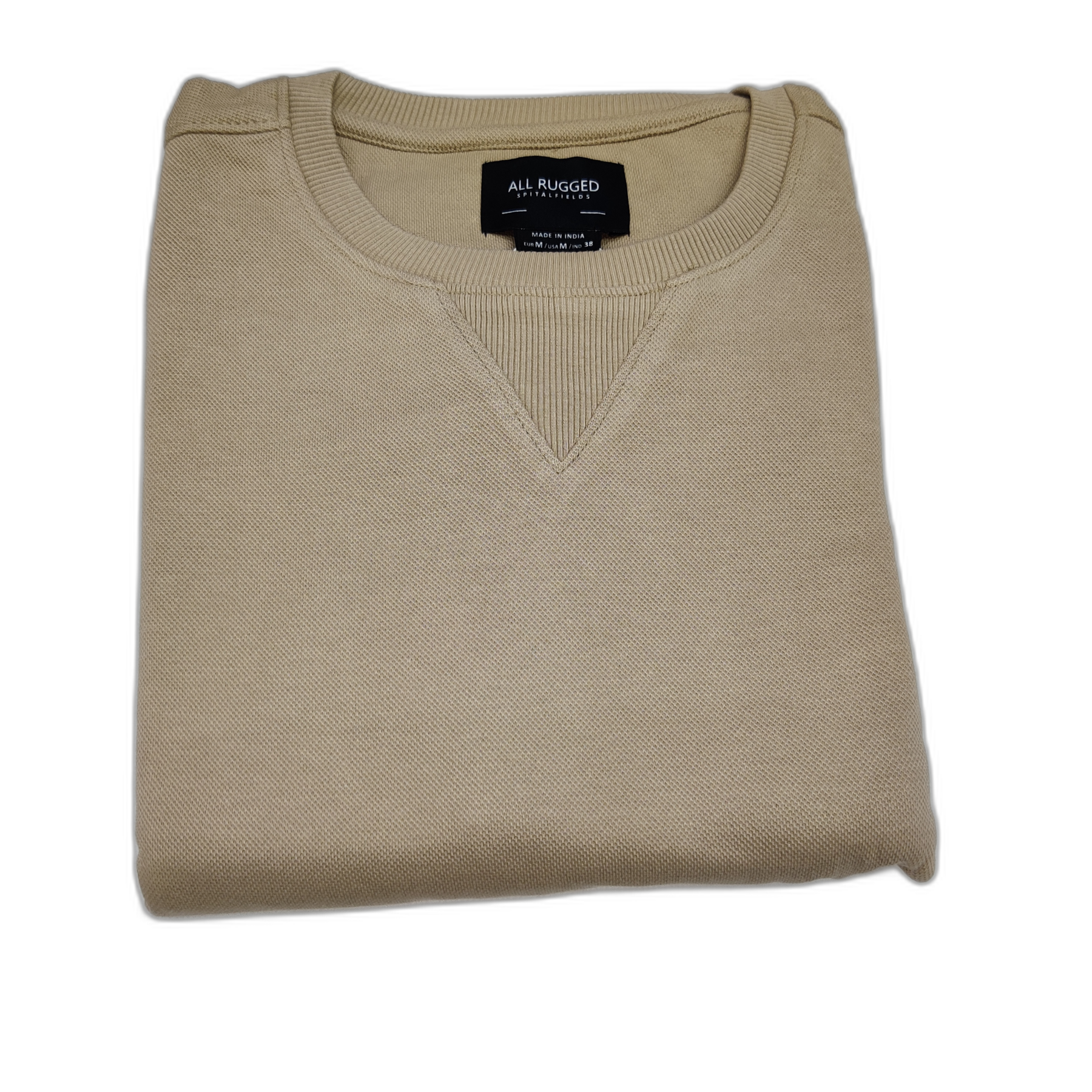 Cream Plain Round Neck Tshirt