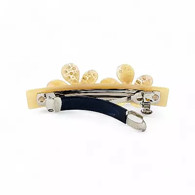 Elegant Creamy Ivory Floral Hair Barrette Clip