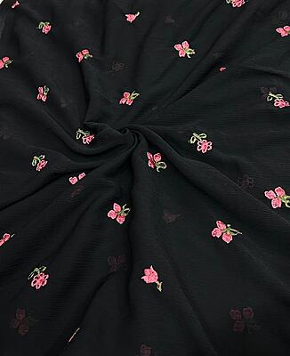 Crinkle Cotton With Flowers