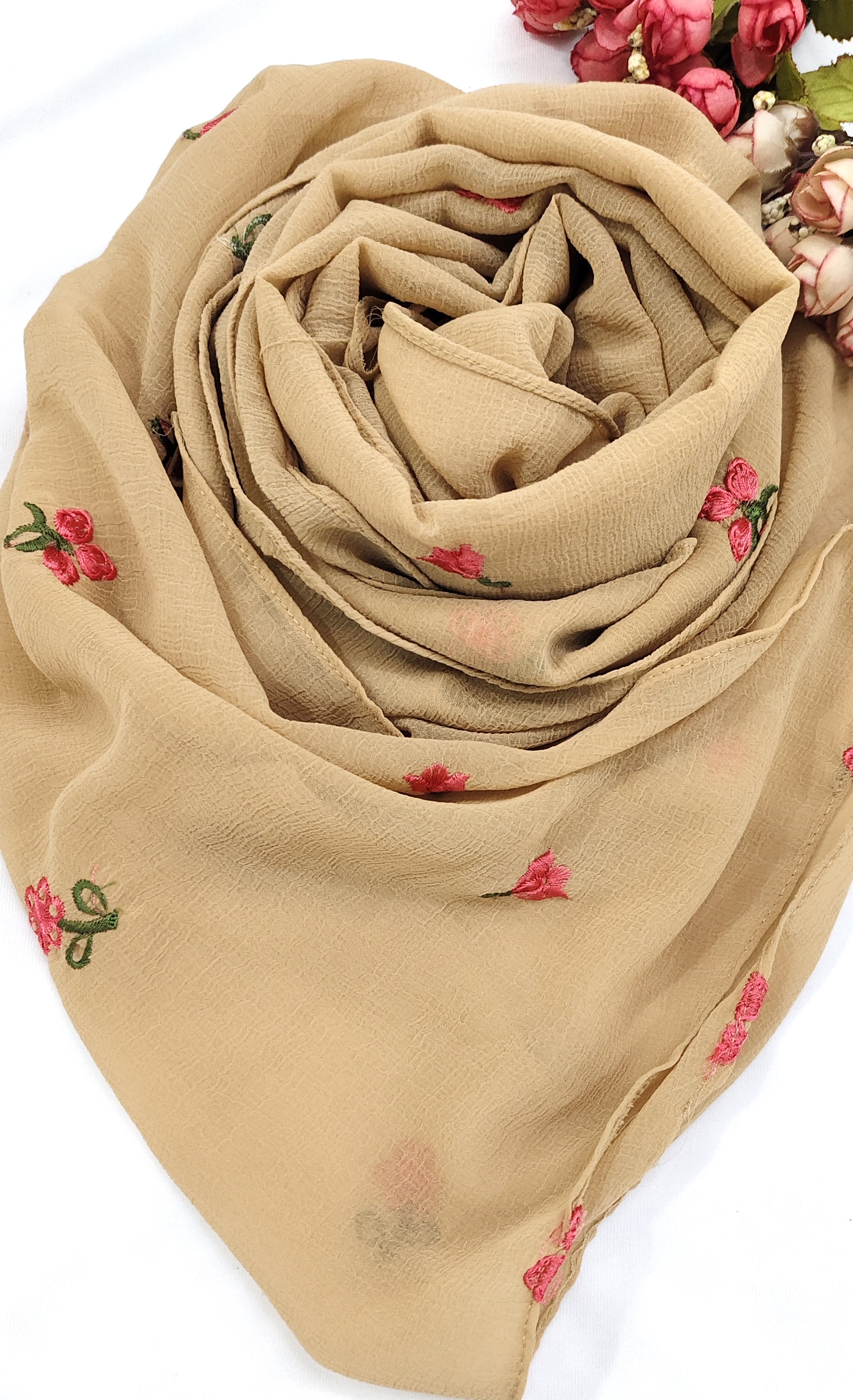 Crinkle Cotton With Flowers