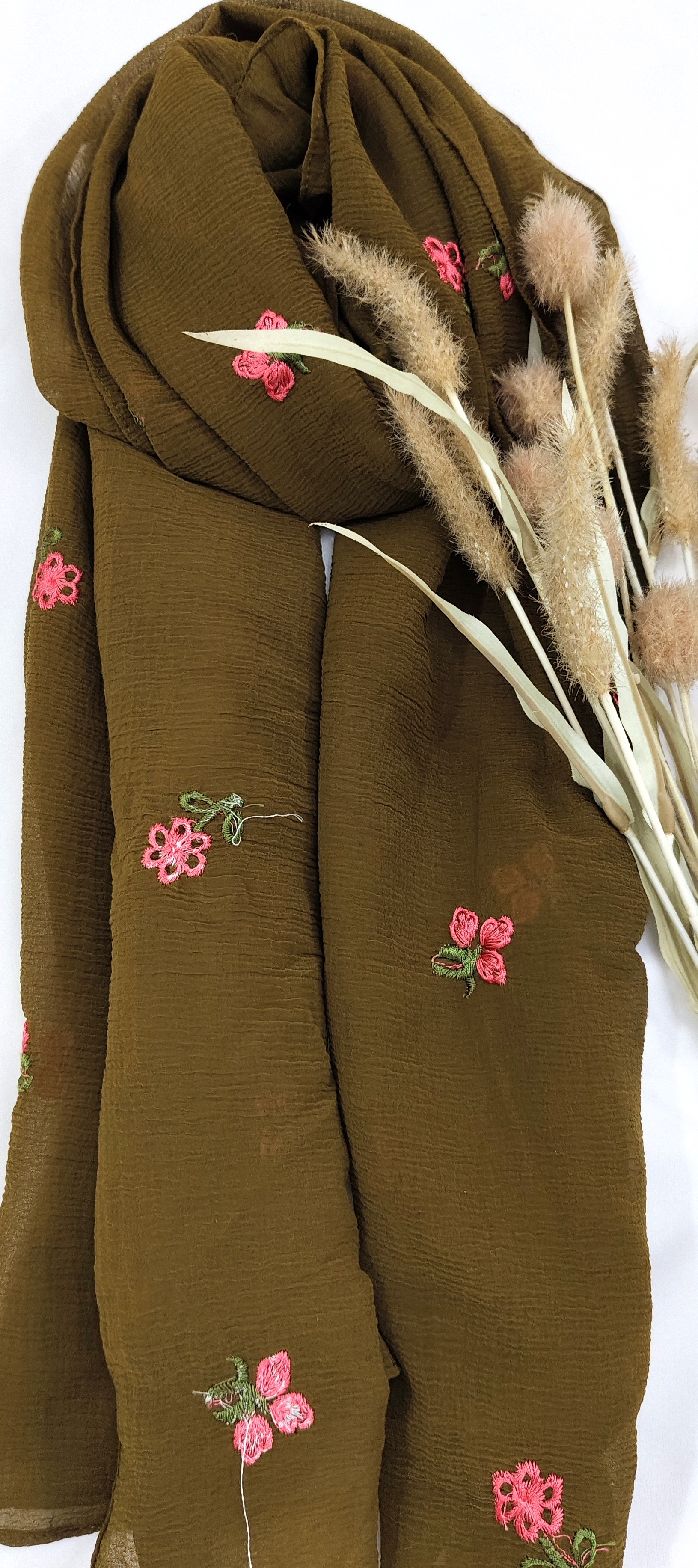 Crinkle Cotton With Flowers