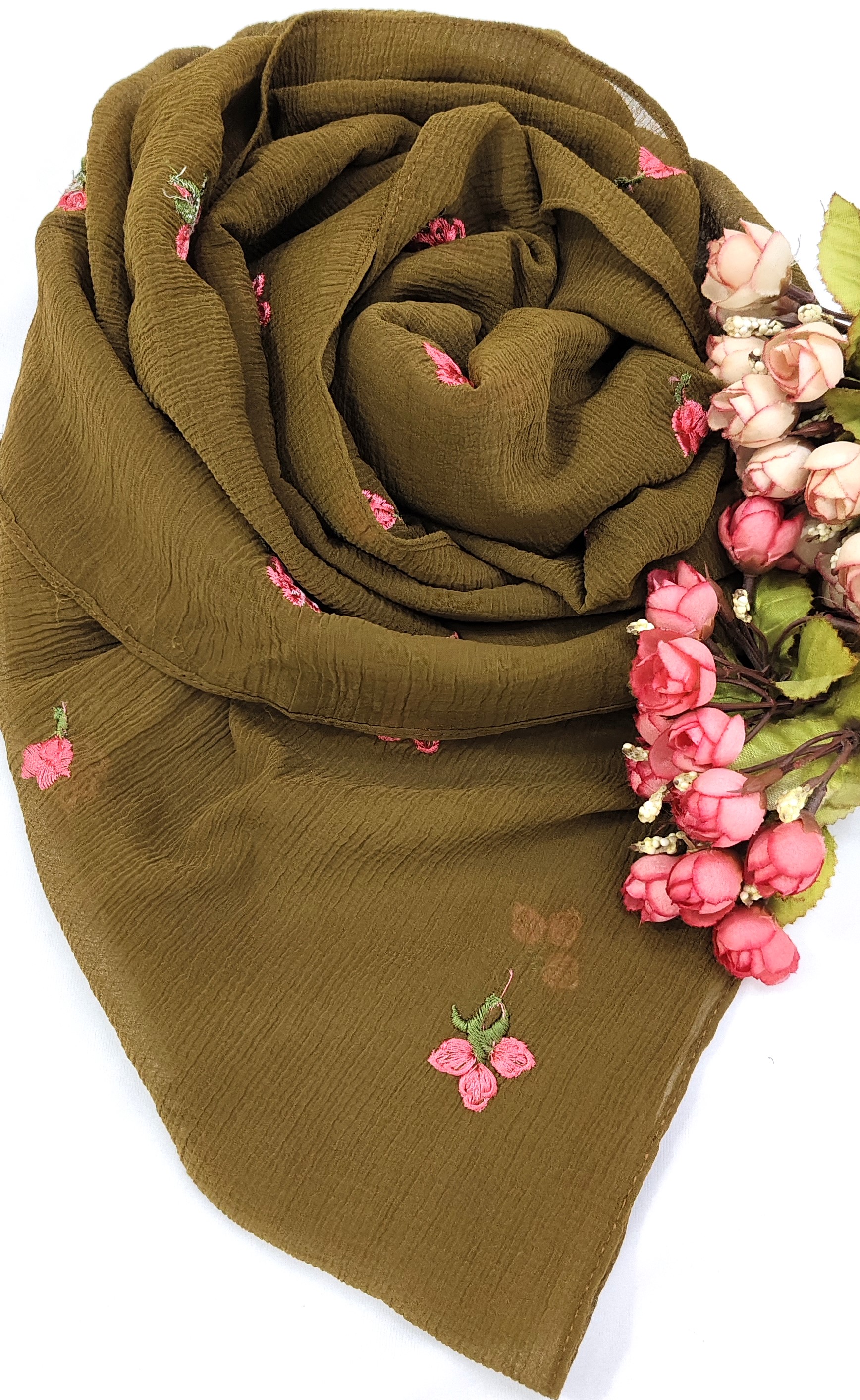 Crinkle Cotton With Flowers