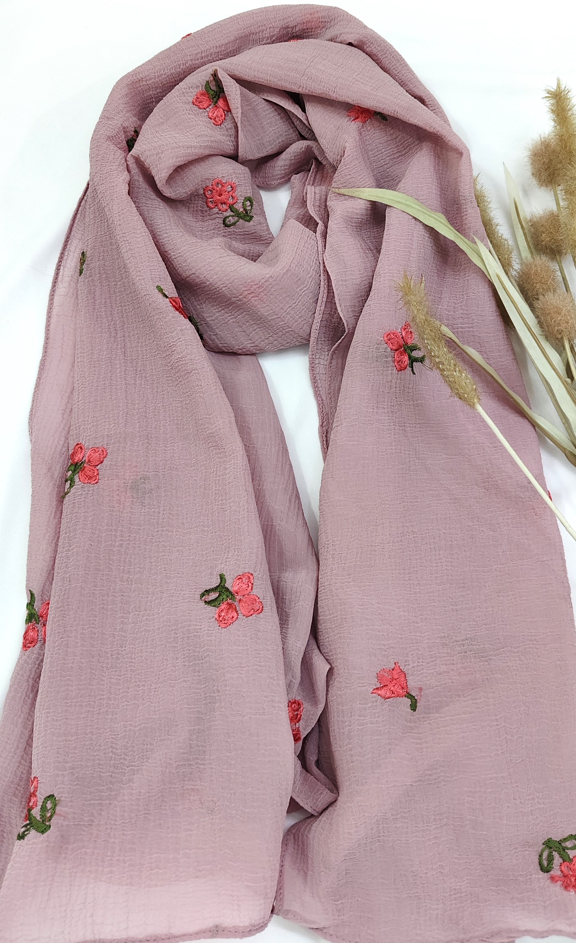 Crinkle Cotton With Flowers