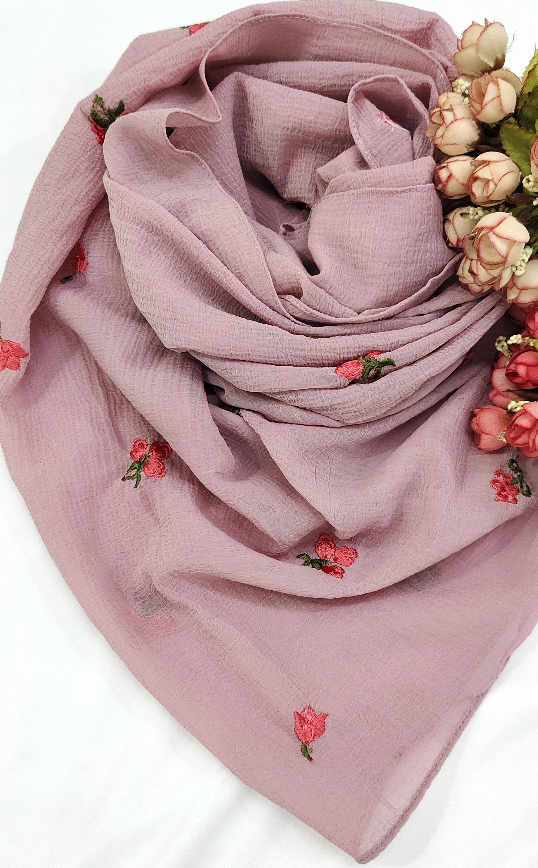 Crinkle Cotton With Flowers