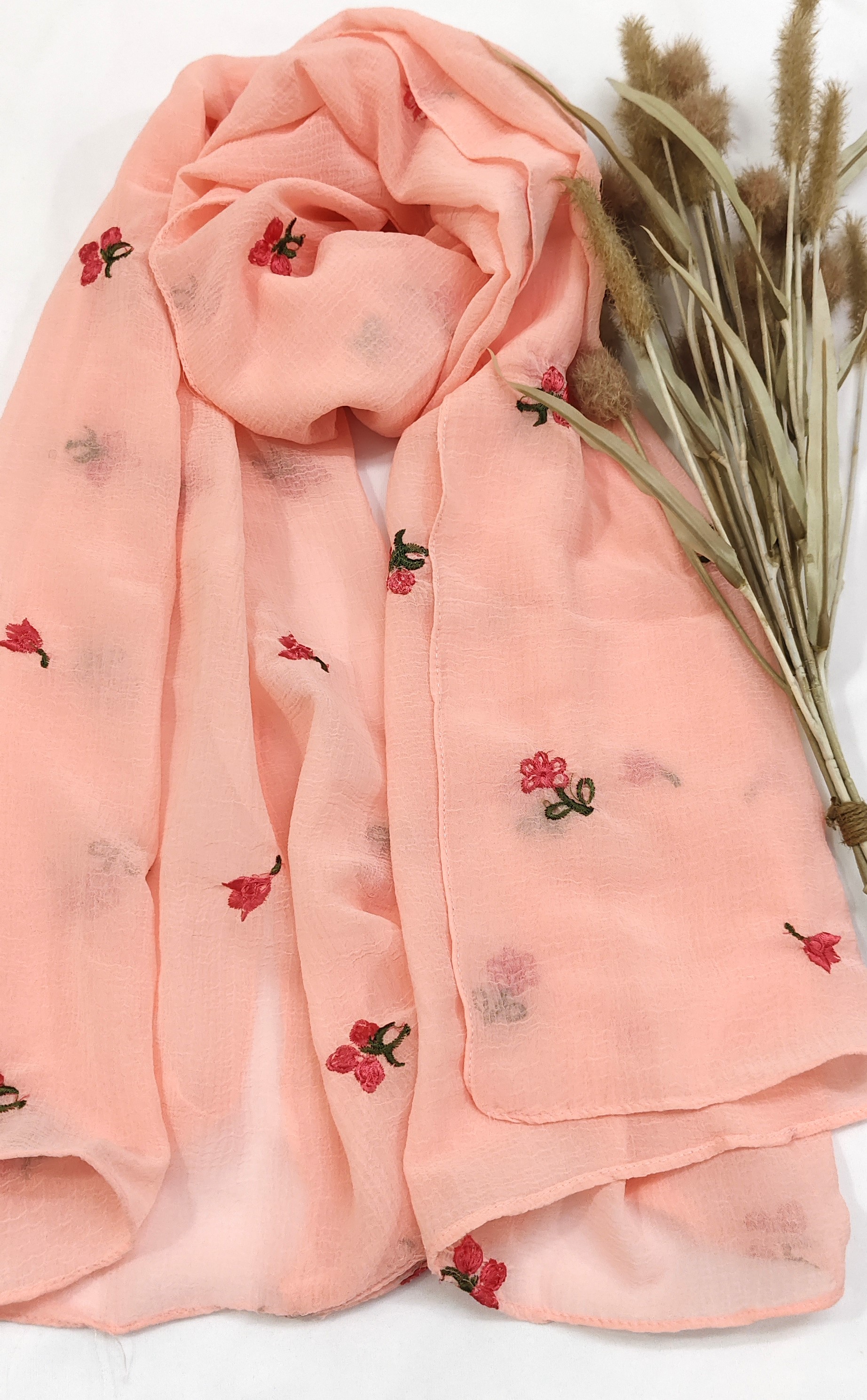 Crinkle Cotton With Flowers