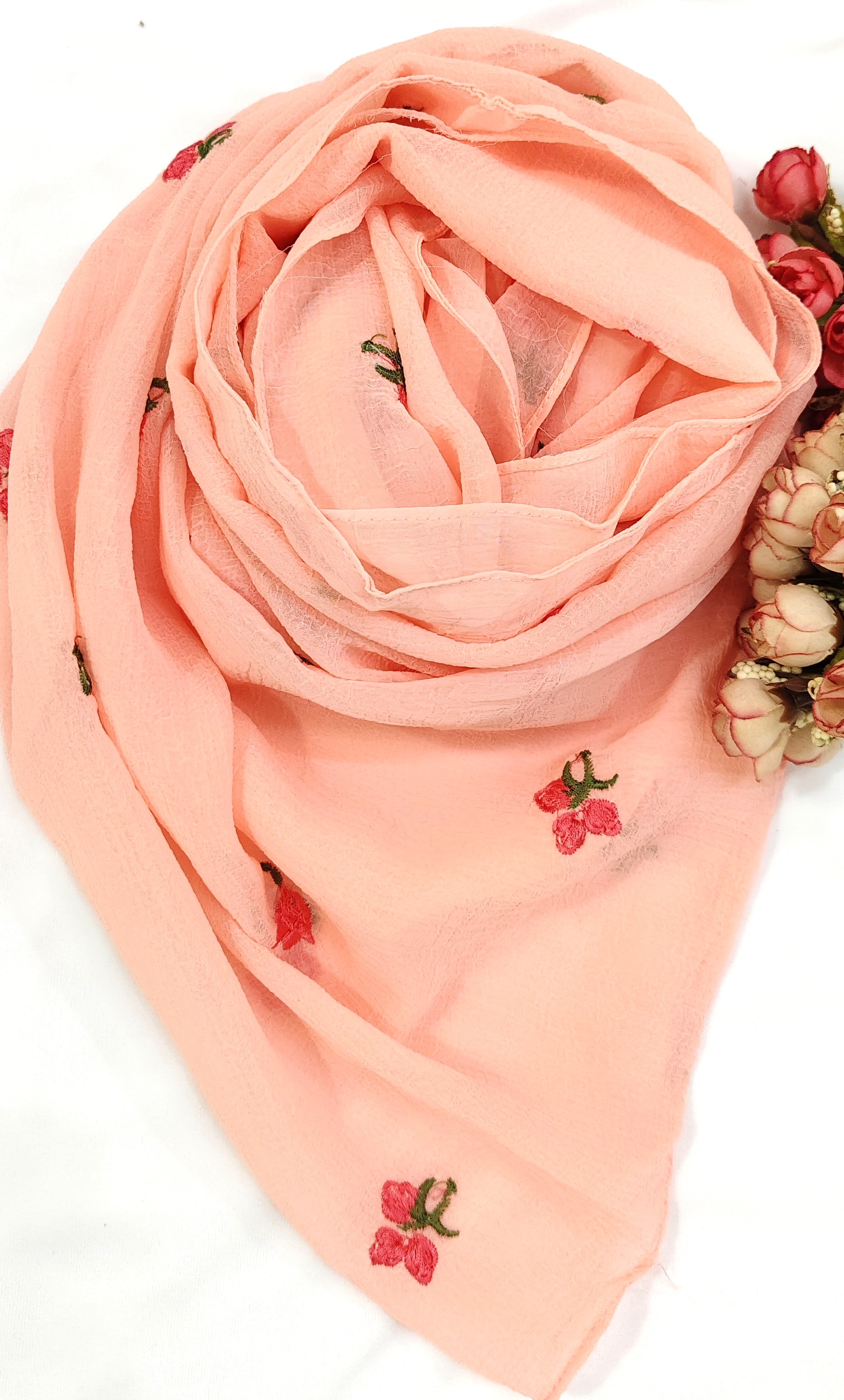 Crinkle Cotton With Flowers