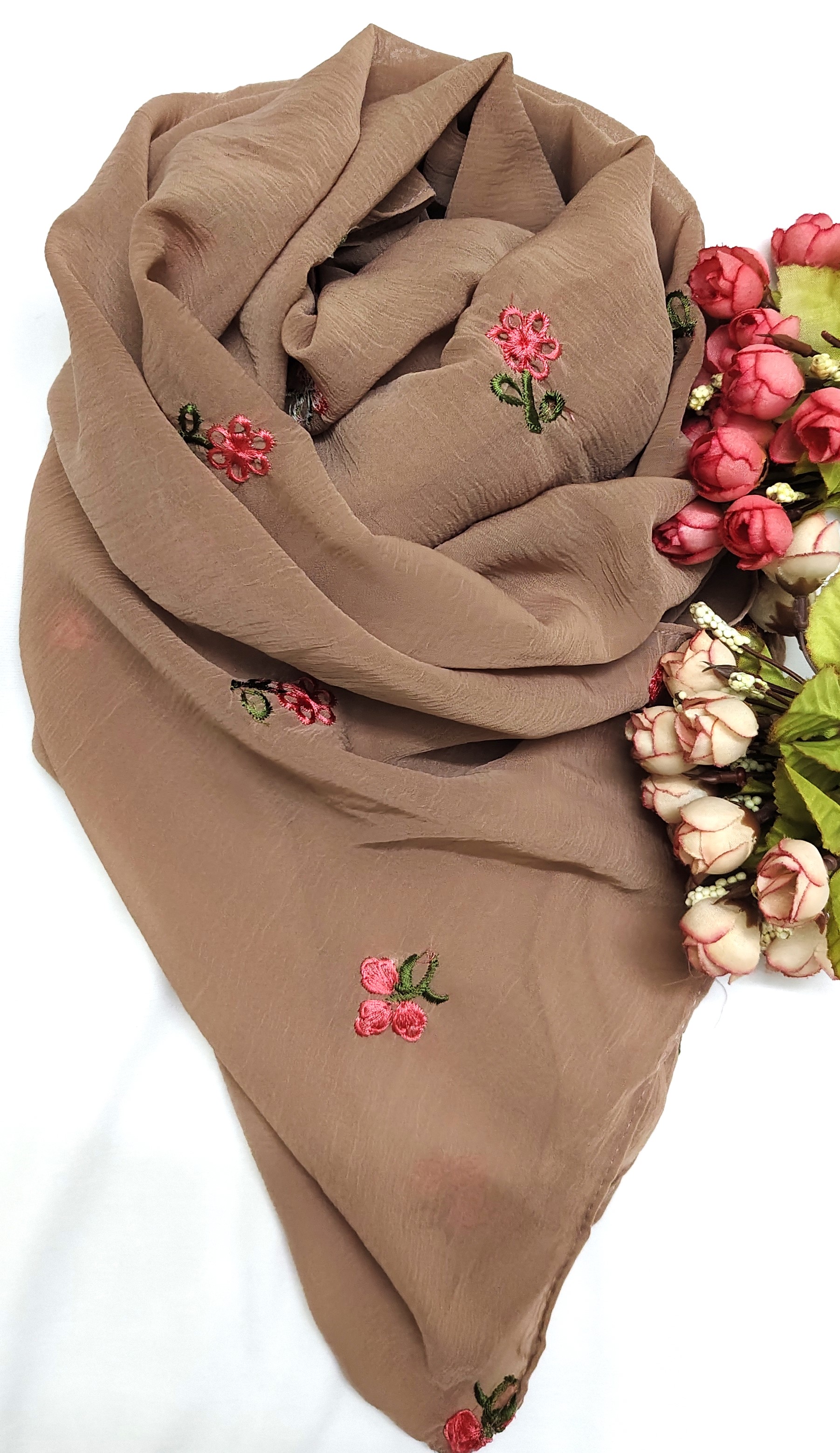 Crinkle Cotton With Flowers