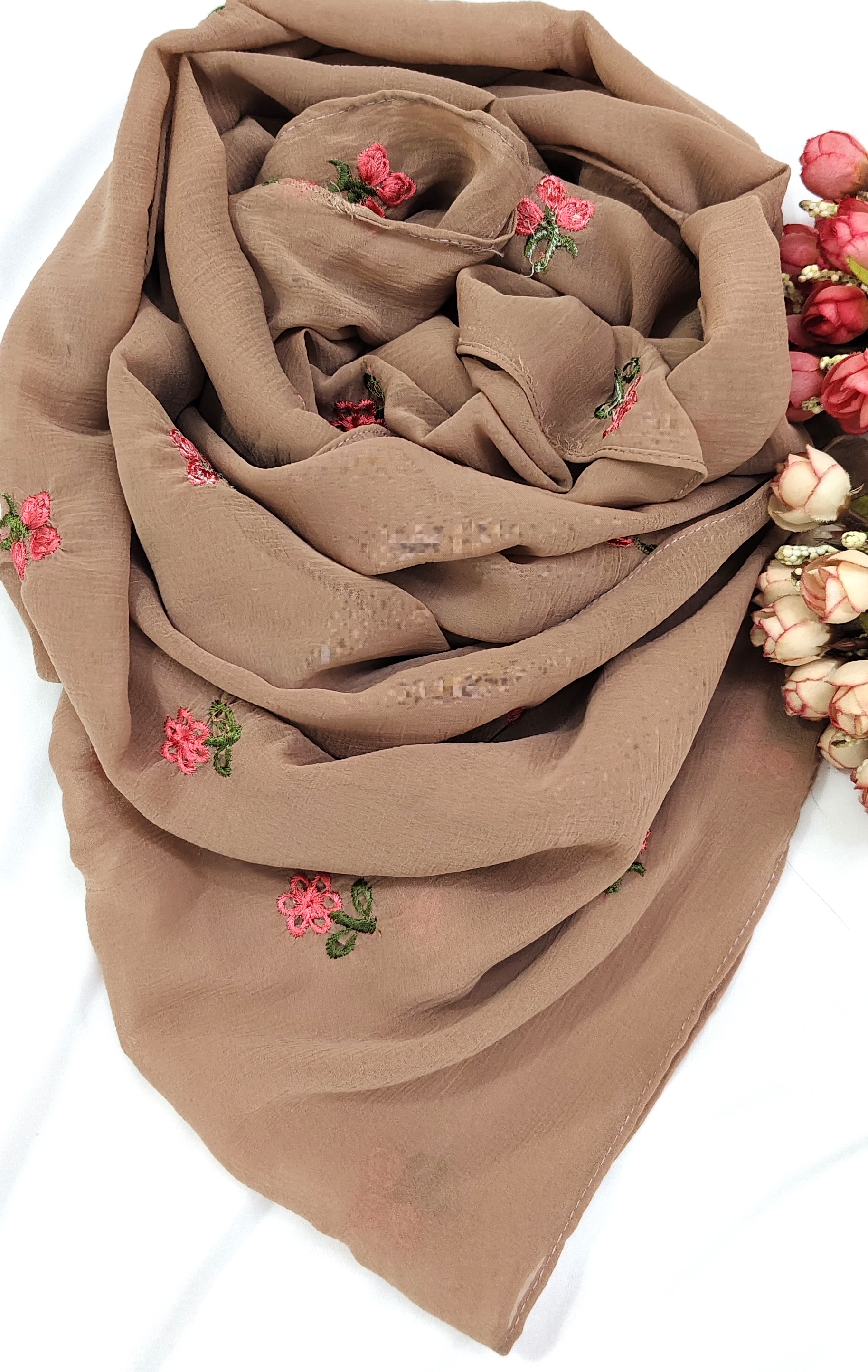 Crinkle Cotton With Flowers