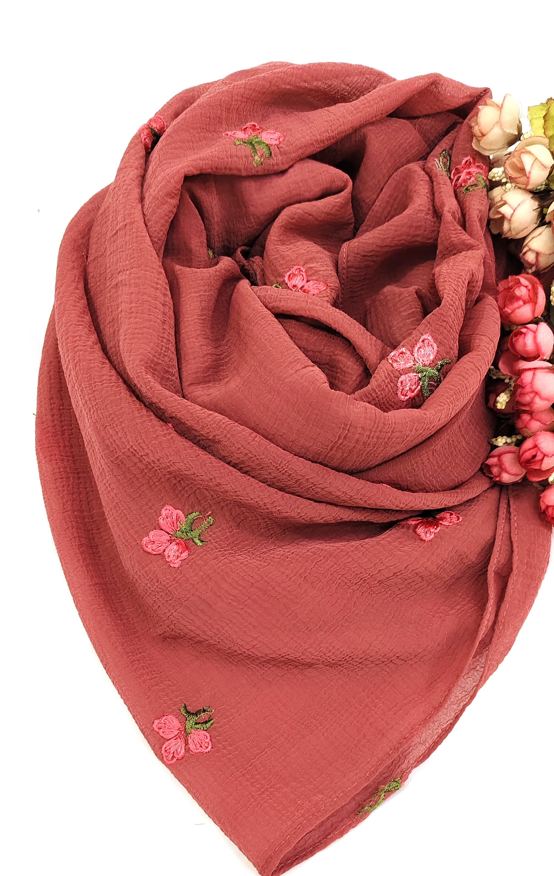 Crinkle Cotton With Flowers