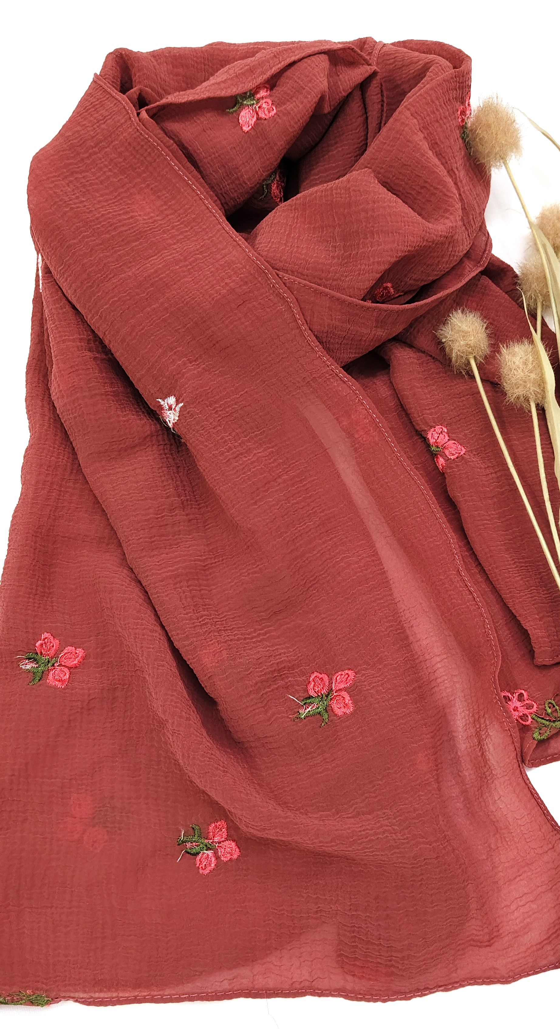 Crinkle Cotton With Flowers