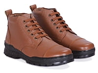 VPSC Pure Leather Ankle Police Boot with Zip Boots For Men  (Model- THAR))