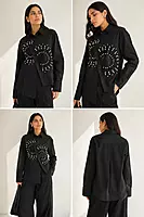 Cross Pattern Collar Shirt