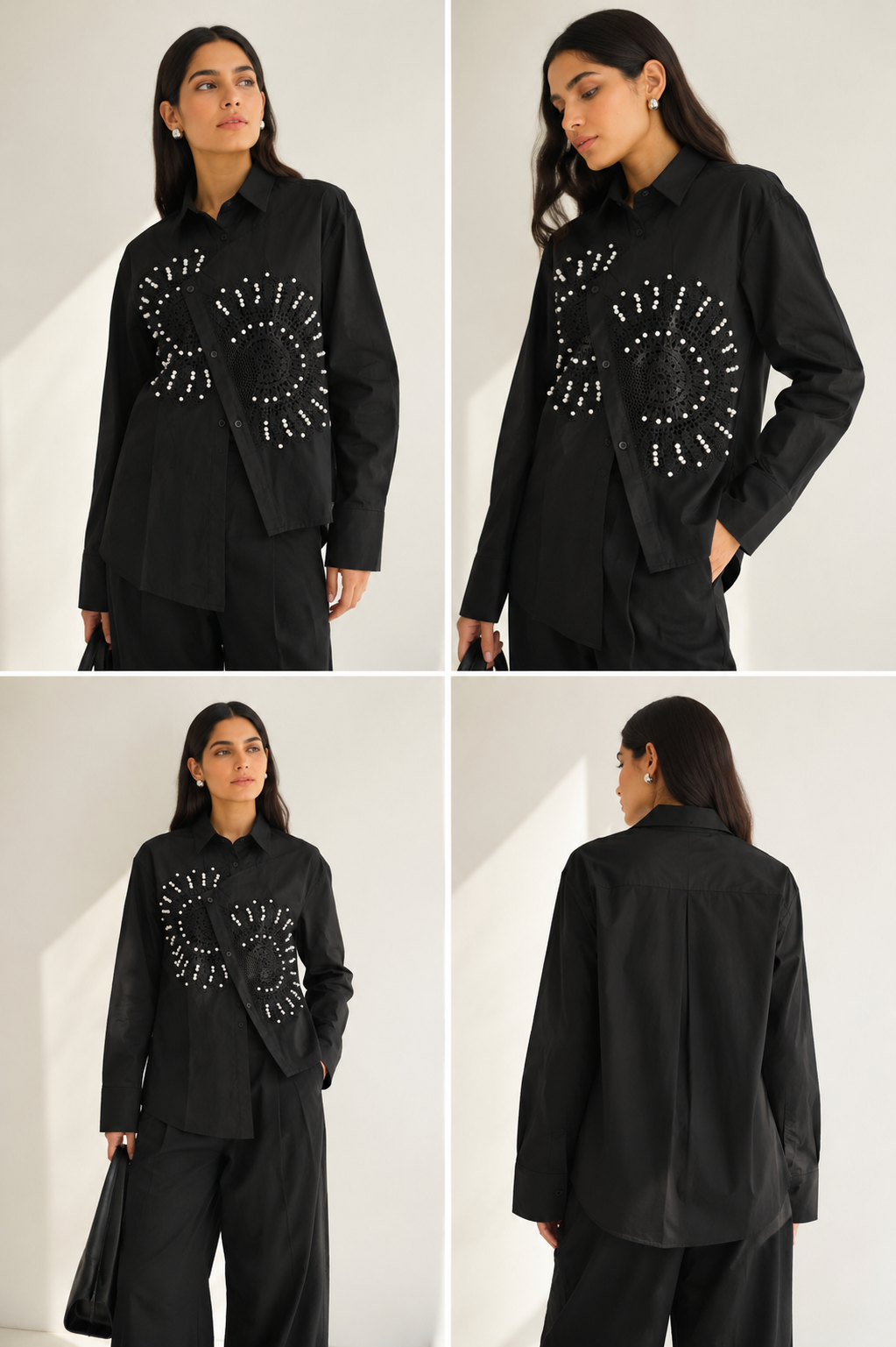 Cross Pattern Collar Shirt