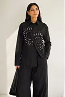 Cross Pattern Collar Shirt