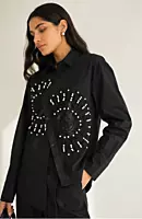Cross Pattern Collar Shirt
