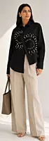 Cross Pattern Collar Shirt