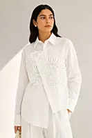 Cross Pattern Collar Shirt
