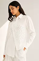 Cross Pattern Collar Shirt