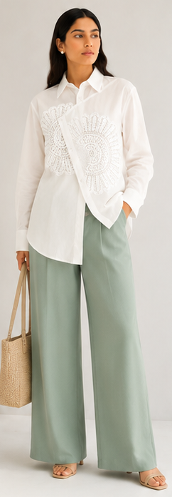 Cross Pattern Collar Shirt