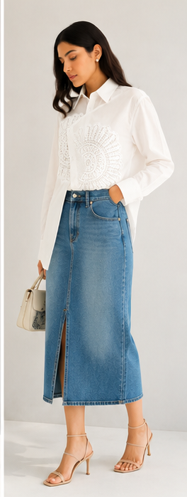 Cross Pattern Collar Shirt
